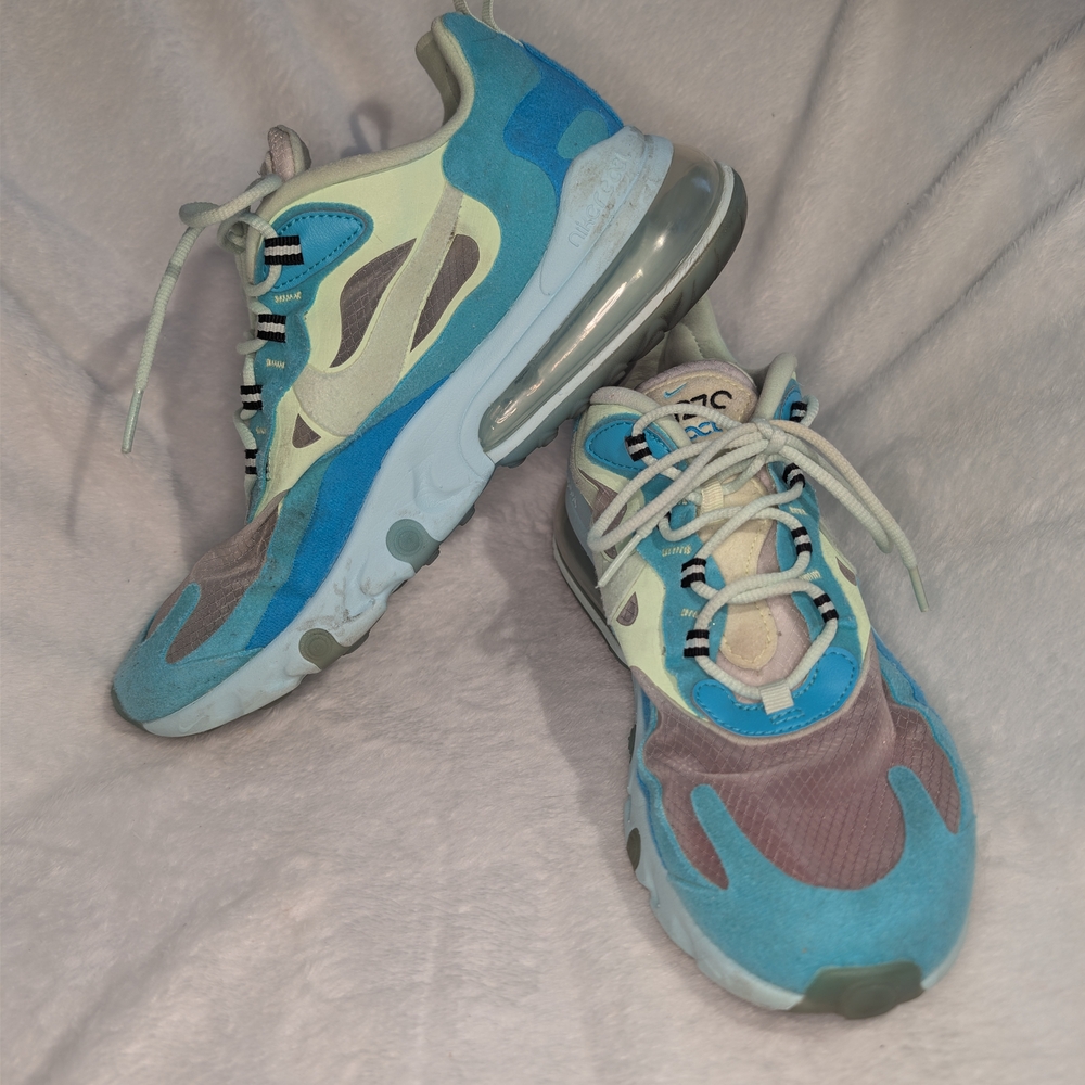 Nike Air Max React-Style Sneakers in Blue & Teal